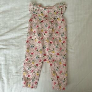 JANIE & JACK FLORAL EYELET JUMPSUIT